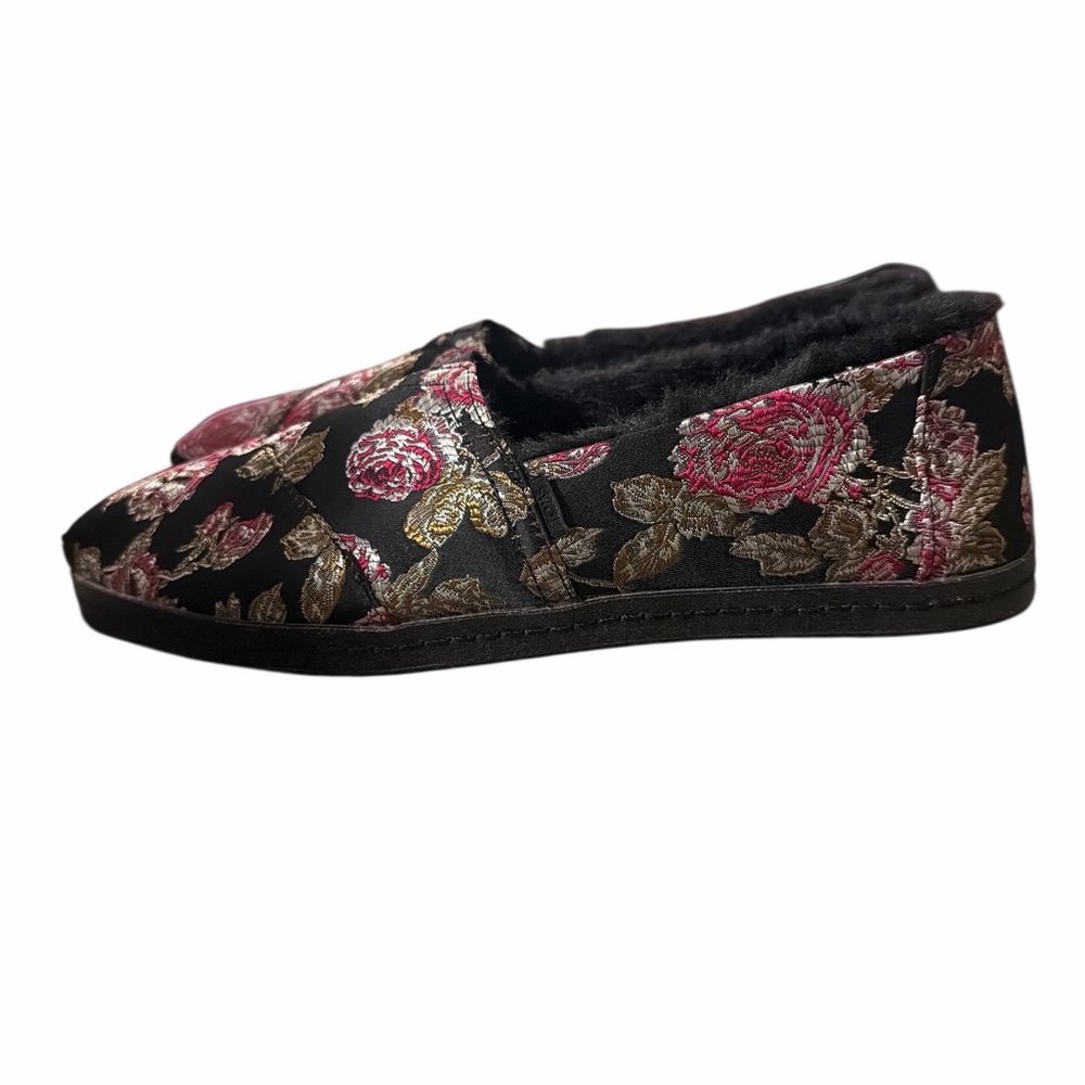 TOMS Floral Brocade Slip-On Flats | Women’s 9.5 | Cozy Lined